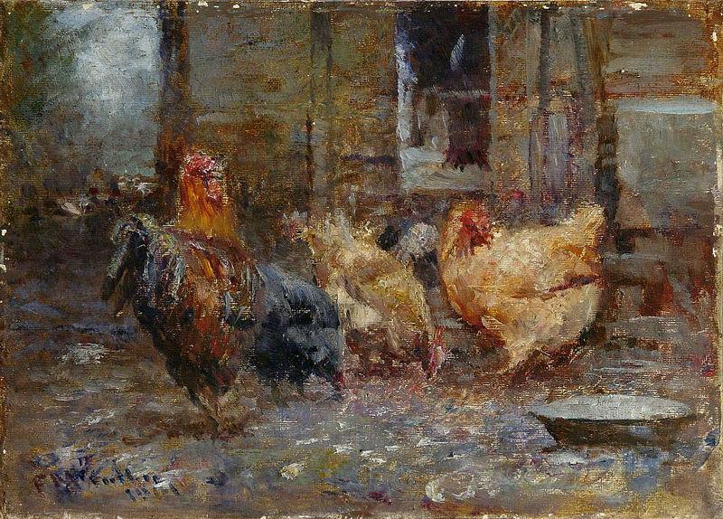 Frederick Mccubbin Chickens France oil painting art